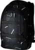 A black backpack with a white geometric pattern. Voir les images du produit
