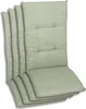 A stack of four light green chair cushions. Produktbild-Vorschau