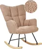BELIANI Schaukelsessel Sandbeige Bouclé Stoff Gepolstert Produktbild-Vorschau 1
