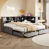 Massivholzsofa(Grau)Mit Ausziehbarem Bett,Mit Produktbild-Vorschau 3