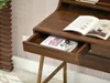 Bureau minimaliste RENO - noyer / or Voir les images du produit 13