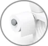 A close-up view of a toilet paper roll mounted on a toilet. Produktbild-Vorschau