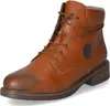 A single brown leather boot with laces and a fur lining is shown against a white background. Produktbild-Vorschau