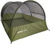 A green pop-up mosquito net tent is shown against a white background. Produktbild-Vorschau
