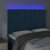 Design Möbel LED Kopfteil Dunkelblau 144x5x118/128 cm Samt Produktbild-Vorschau 3