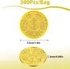 300 Stück Gold Münzen, Kunststoff Goldmünzen künstliche Produktbild-Vorschau 2