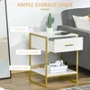 HOMCOM Moderner Nachttisch, Nachttisch mit Schubladenregal, Produktbild-Vorschau 5