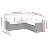 5-tlg. Garten-Sofagarnitur mit Kissen Beige Poly Rattan Produktbild-Vorschau 3