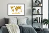 MuchoWow® Gerahmtes Poster Weltkarte - Kinder - Gold - Produktbild-Vorschau 2