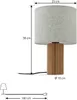 Lindby Tischleuchte Kimiko, Höhe 38 cm, Holz, Textil Produktbild-Vorschau 3