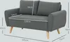 HOMCOM Zweisitzer Sofa mit 2 Kissen Polstersofa mit 54cm Produktbild-Vorschau 10