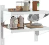 A two-tiered stainless steel shelf unit with various kitchen items on display. Anteprima dell’immagine prodotto