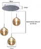 ZMH závěsná lampa jídelní stůl 3 plameny jantarová závěsná Náhled obrázku produktu 4