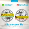 Two sink strainers are shown side-by-side, with measuring tapes indicating correct and incorrect measurement methods. Anteprima dell’immagine prodotto