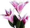 Lila decoratieve tak met 3 liliebloemen (60 cm) Productafbeelding-voorbeeld 1
