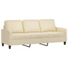 vidaXL 3-Sitzer-Sofa mit Hocker Creme 180 cm Stoff Produktbild-Vorschau 4