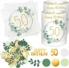 Servietten Windlicht Konfetti 50. Geburtstag Deko Grün Produktbild-Vorschau 1