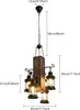 4 Lichter Retro Pendelleuchte Holz Metall E27 Kronleuchter Produktbild-Vorschau 7