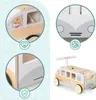 Véhicule en bois Bus pour enfants avec espace de rangement Voir les images du produit 8