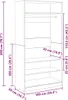 vidaXL Armadio nero 100x50x200 cm materiale a base di legno Anteprima dell’immagine prodotto 8