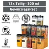 12-teiliges Gewürzbehälter Set 300 ml – Vorratsdosen mit Produktbild-Vorschau 2