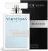 A Yodeyma Blue Sand perfume bottle and its packaging are displayed against a white background. Produktbild-Vorschau