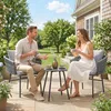 Set da bistrot Outsunny in rattan, 3 pezzi, con 2 poltrone Anteprima dell’immagine prodotto 7