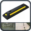 A collage showing a parking bumper, a parking garage with bumpers, and a sidewalk with bumpers. Produktbild-Vorschau