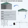 Diagrams and text illustrating the setup process of a pop-up gazebo. Produktbild-Vorschau