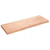 Wandregal Hellbraun 140x50x(2-6) cm Massivholz Eiche Produktbild-Vorschau 1