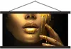 MuchoWow® Textilposter Gold - Frau - Farbe 90x45 cm mit Produktbild-Vorschau 1