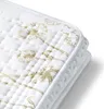 A close-up view of a folded white electric blanket with a gold dandelion pattern. Anteprima dell’immagine prodotto