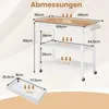 A diagram showing the dimensions and weight capacity of a kitchen cart. Náhled obrázku produktu