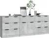 vidaXL 3-tlg. Sideboard-Set Betongrau Holzwerkstoff Produktbild-Vorschau 3