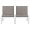 4-tlg. Garten-Lounge-Set mit Kissen Kunststoff Weiß Produktbild-Vorschau 8