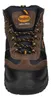 A close-up, front-facing view of a single brown and blue Dockers safety boot. Produktbild-Vorschau