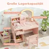 COSTWAY Set da trucco 2 in 1 per bambini, tavolino da Anteprima dell’immagine prodotto 4