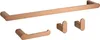 A set of bathroom accessories including a towel bar, toilet paper holder, and two hooks, all in a brushed copper finish, displayed against a white background. Produktbild-Vorschau