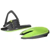 Two snow sleds are shown against a white background. One is black with green accents and a handle, and the other is green and black. Podgląd zdjęcia produktu