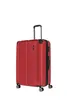 A red trolley suitcase on a white background. Produktbild-Vorschau