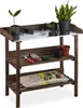 relaxdays 10026324_0 relaxdays Pflanztisch dunkelbraun 92,0 Anteprima dell’immagine prodotto 1