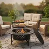 Relaxdays ohnisko, Ø 92 cm, 2 nastaviteľné rošty na Náhľad obrázku produktu 2