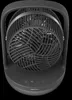 A black Philips desk fan is shown against a black background. Voir les images du produit