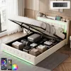 OYAJIA Polsterbett Doppelbett 140×200 mit Led Kopfteil und Produktbild-Vorschau 2