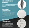 Marketing image detailing features of a sun umbrella. Produktbild-Vorschau