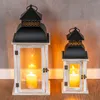 2er Set Laterne Weiß Holz Metall Kerzenhalter Windlicht Produktbild-Vorschau 4