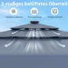 Diagram showing the ventilation system of a gazebo roof. Produktbild-Vorschau