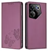 Lederhülle für Tecno Camon 20 Pro 5G, Schmetterling Prägung Produktbild-Vorschau 1