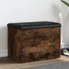vidaXL Ławka ze schowkiem dąb wędzony 62x42x45 cm materiał Podgląd zdjęcia produktu 2