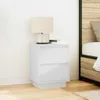 vidaXL Noční stolek s LED světly bílý 38x34x50 cm Náhled obrázku produktu 4